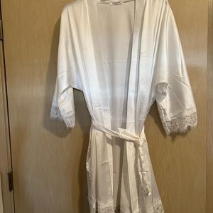 White silk robe